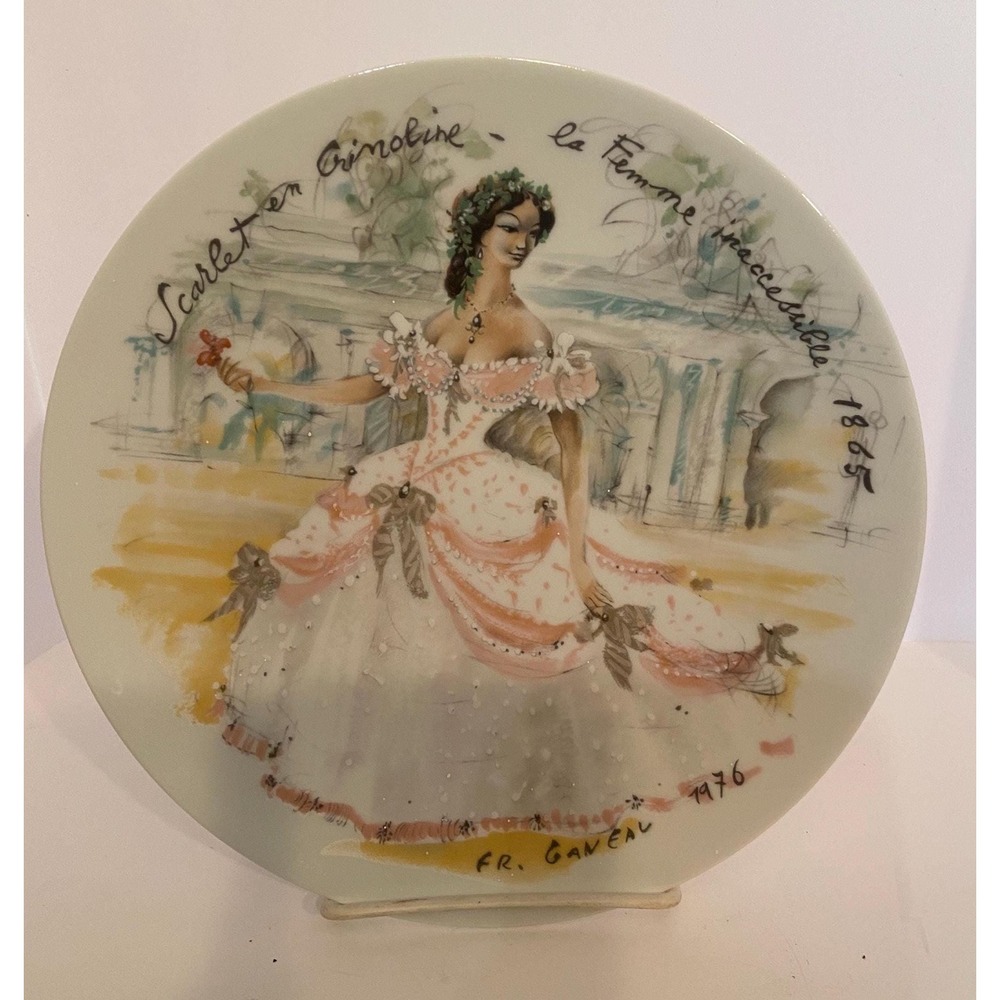 Vintage Scarlet in Crinoline Hand Painted Limited Edition Collector's Plate